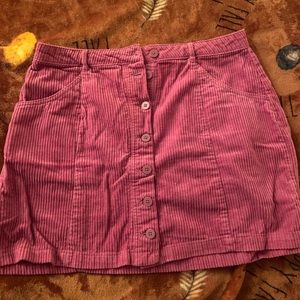 Forever 21 Pink corduroys, mini button down skirt